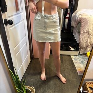 American Eagle Outfitters Cream Denim Skirt size small